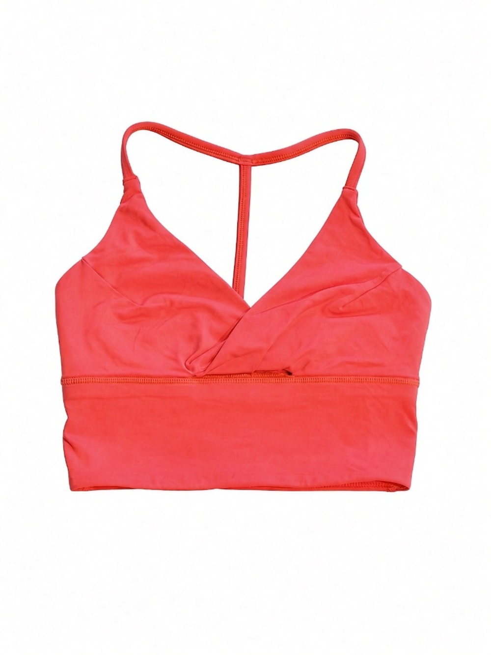 LULULEMON Light Support *A/B “Twist Bra” Long Line in Grapefruit/Coral Size 4